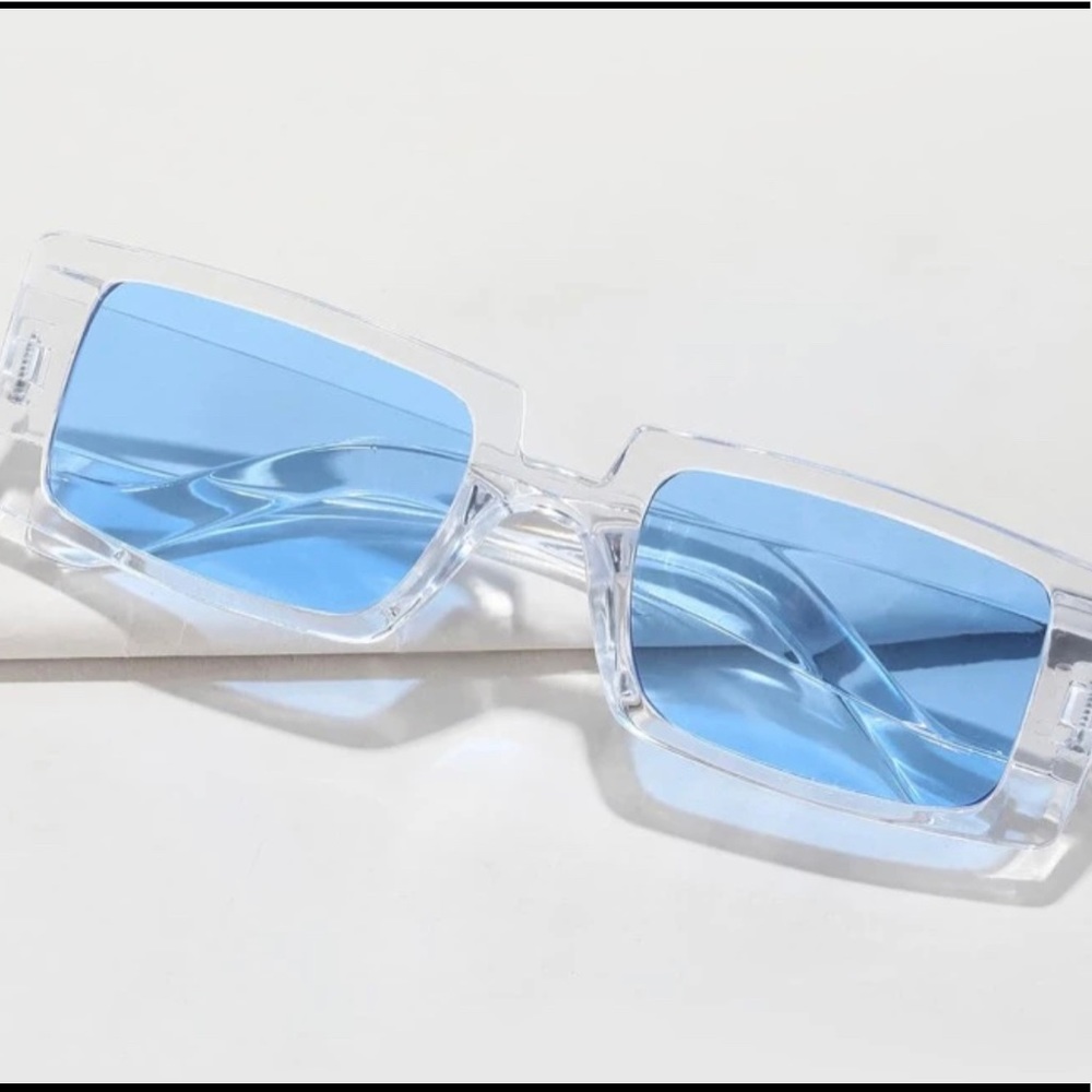 Crystal clear Sunglasses with blue tint